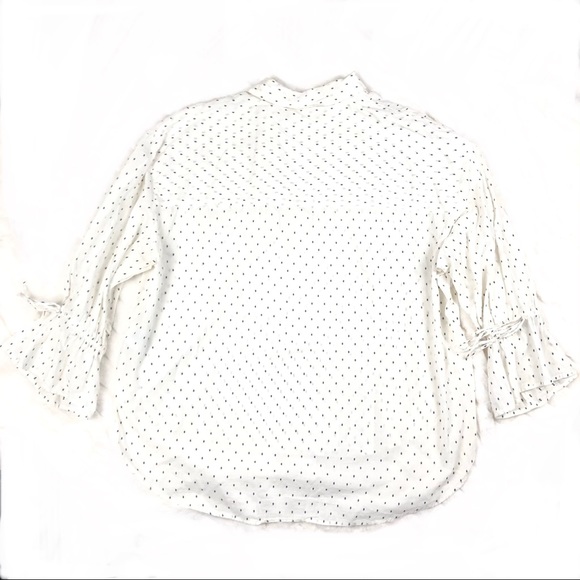 H&M Blouse Women's L White w/ Black Diamond Detail. - Picture 3 of 6